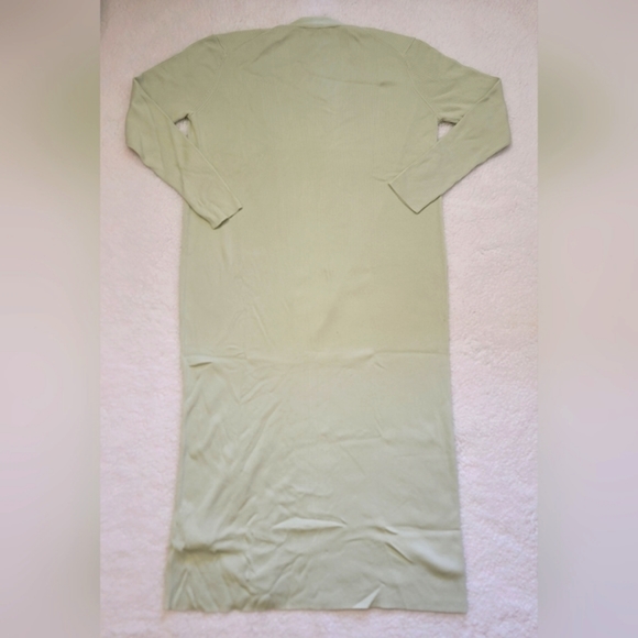 Zara Ribbed Long Green Duster Cardigan - Picture 6 of 14